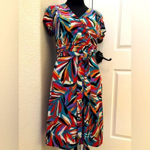 Nicole Miller Colorful Wrap Dress. Size M. NWTGS